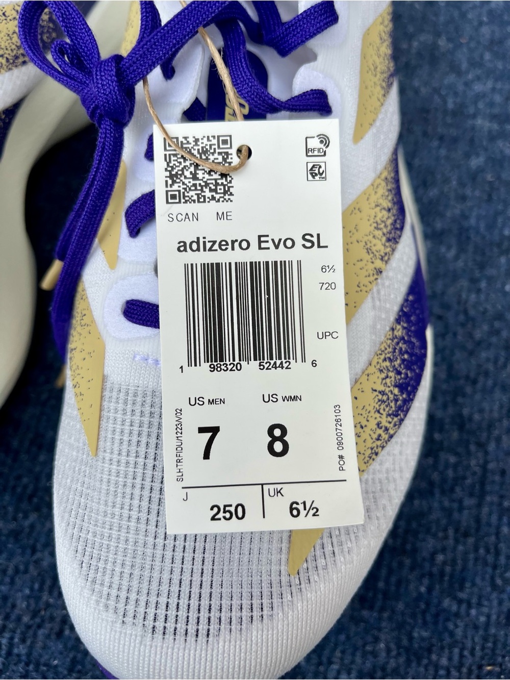 Adidas Adizero EVO SL Washington Huskies Shoes Men Size 7 Women Size 8 New w/tag - Picture 4 of 14
